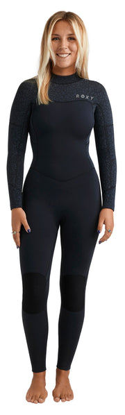 Roxy Women’s 4/3 Swell Natural Back Zip Full Wetsuit - Eco Performance, Animal Print