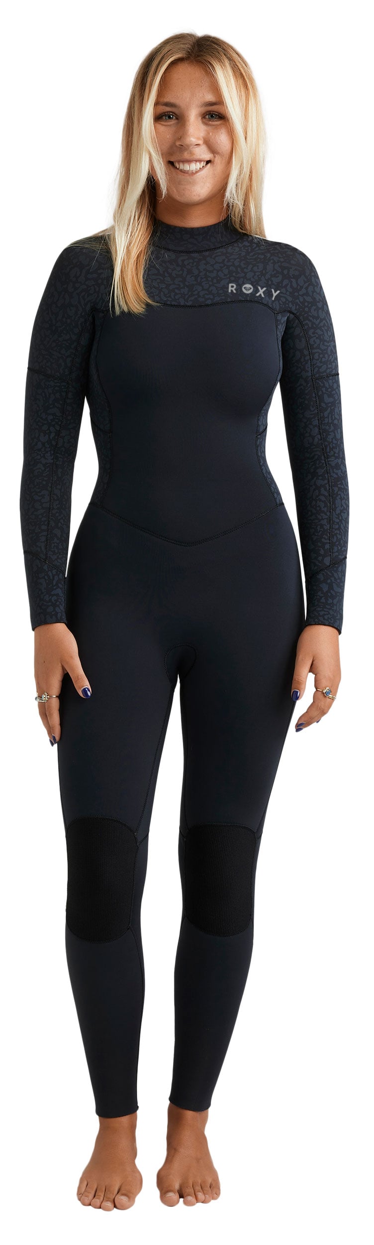 Roxy Women’s 4/3 Swell Natural Back Zip Full Wetsuit - Eco Performance, Animal Print