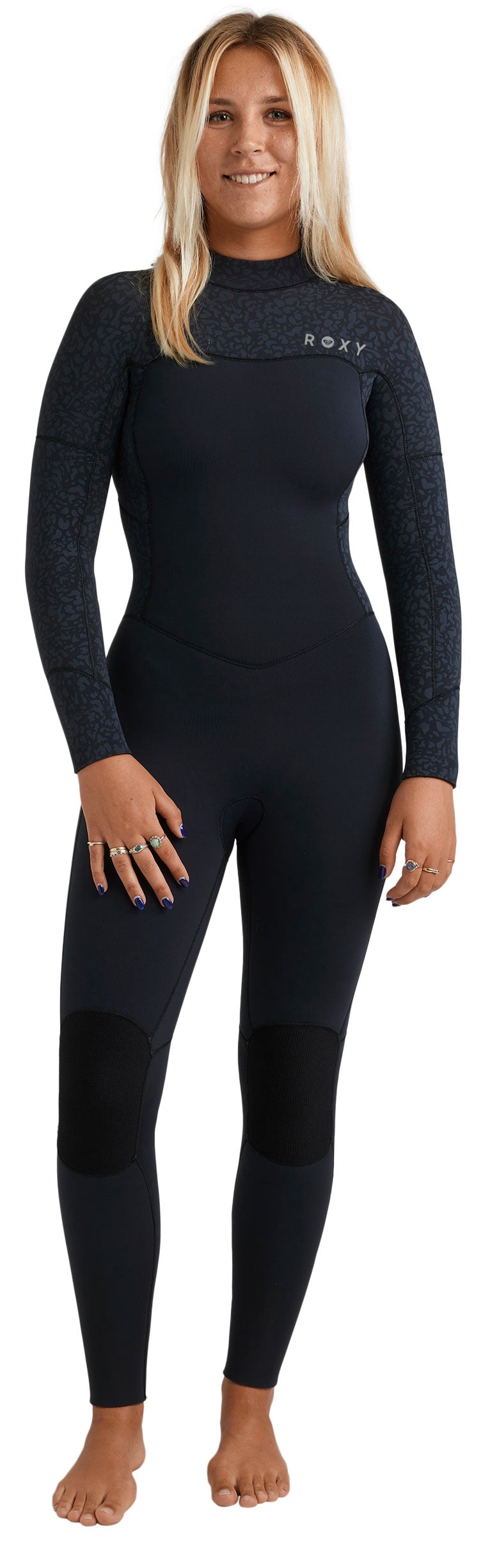 Roxy Women’s 3/2 Swell Natural Back Zip Full Wetsuit - Eco Performance, Animal Print
