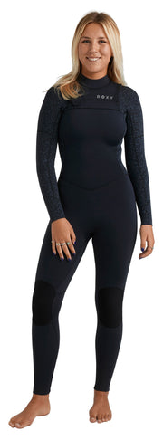 Roxy Women’s 3/2 Swell Natural Front Zip Full Wetsuit - Eco Performance, Animal Print