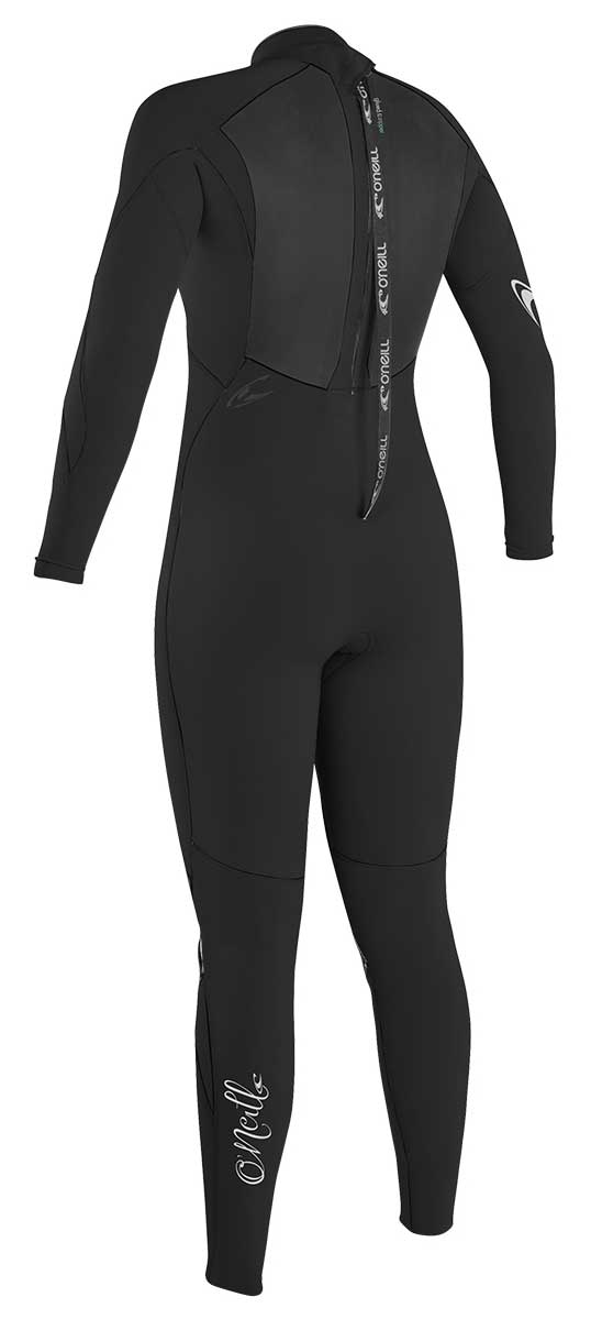O'Neill Women's Epic 3/2mm Back Zip Full Wetsuit - Black – back view