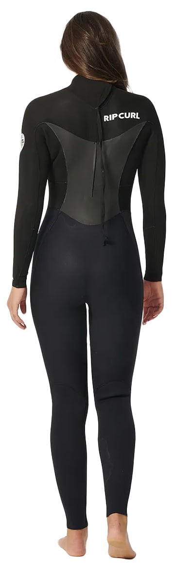 Rip Curl Women's Omega 3/2mm Back Zip Full Wetsuit - Black – back view