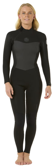 Rip Curl Women's Dawn Patrol 4/3mm Back Zip Full Wetsuit - Black