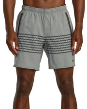 RVCA Yogger Stretch 17" Athletic Shorts - Heather Grey VA Band