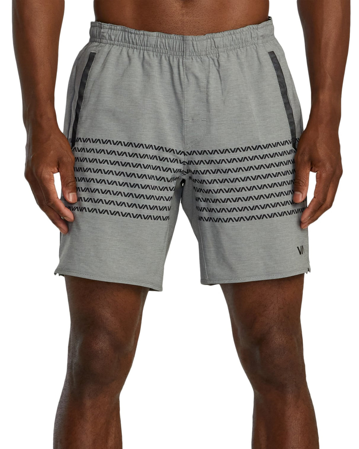 RVCA Yogger Stretch 17" Athletic Shorts - Heather Grey VA Band