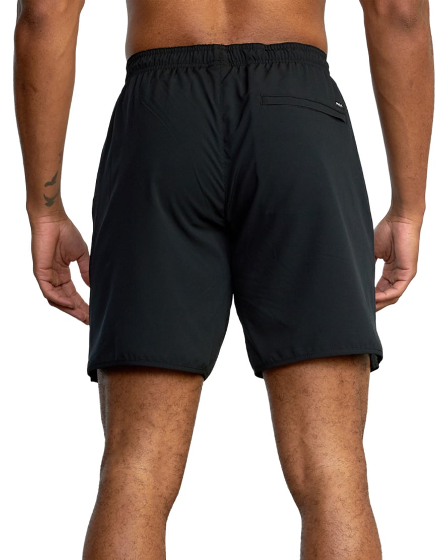 RVCA Yogger Stretch 17" Athletic Shorts - Black – back view