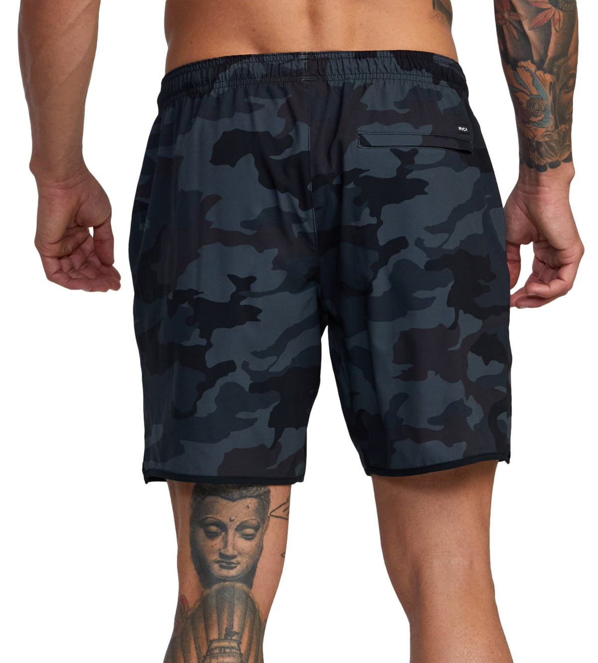 RVCA Yogger Stretch 17" Athletic Shorts - Camouflage – back view