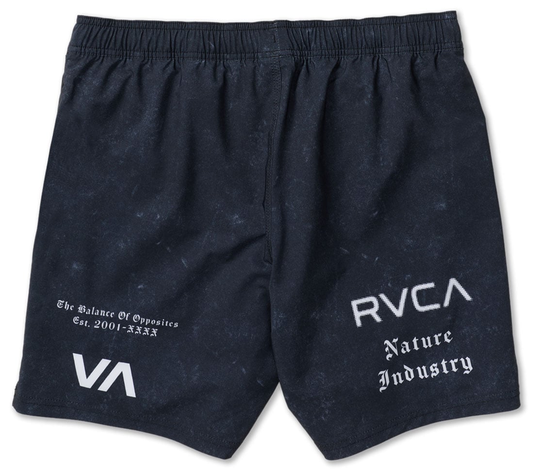 RVCA Scrapper 2 17" Men's Athletic Shorts - Washed Black – back view