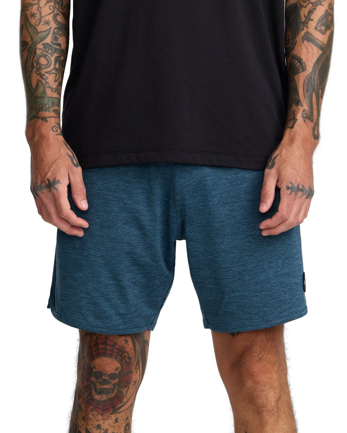 RVCA Yogger Recover 17" Men's Athletic Shorts - Duck Blue – alternate view 1