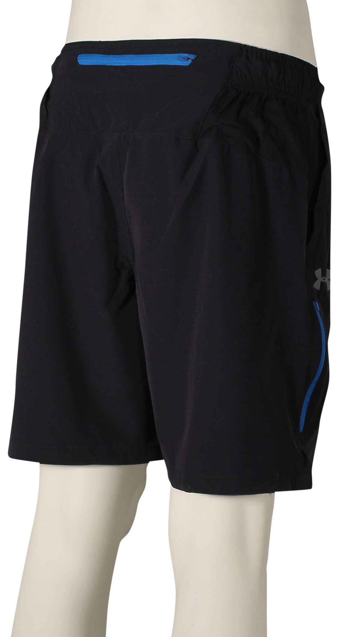 Under Armour Ramble Athletic Shorts - Black / Cruise Blue / Graphite – back view