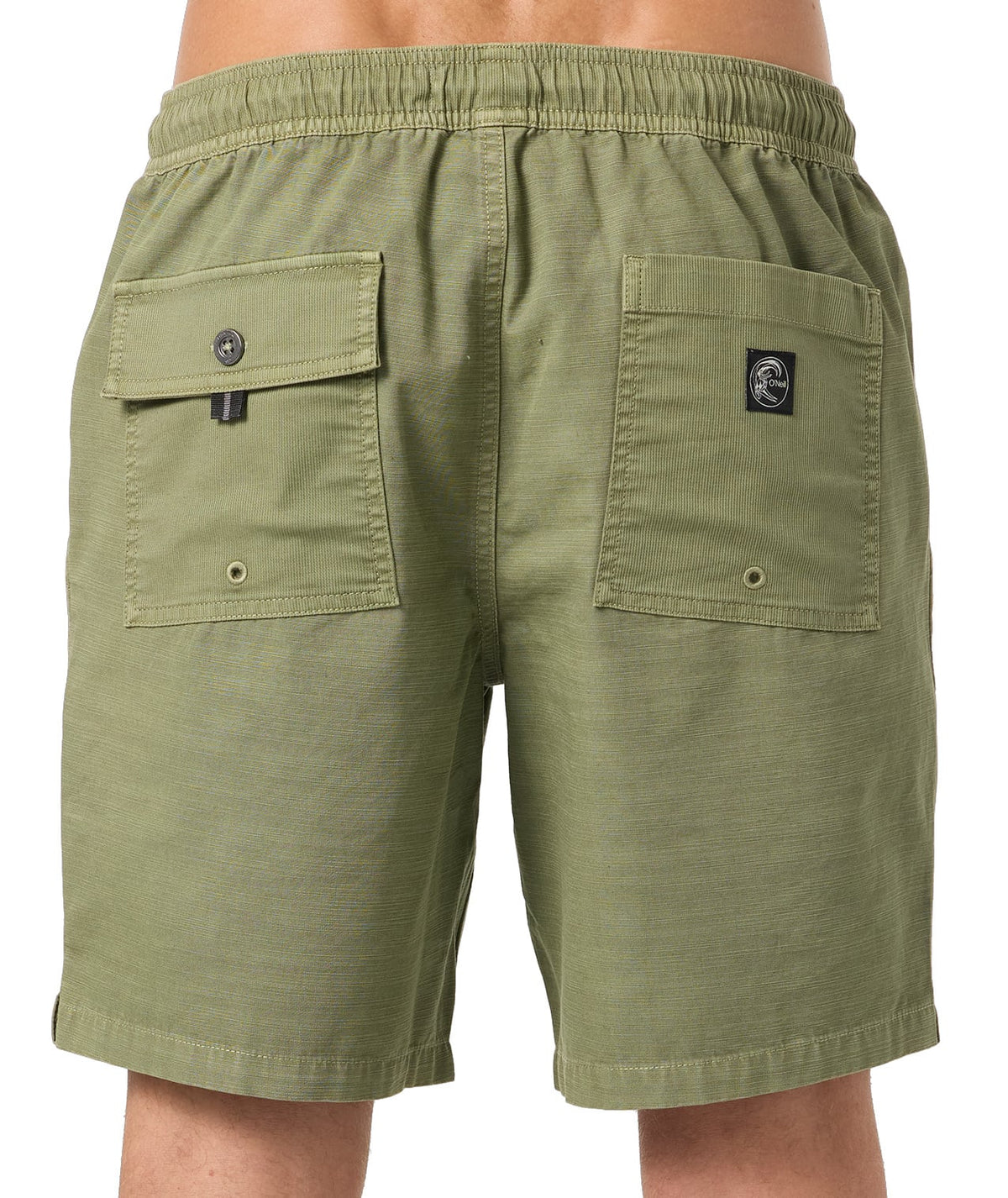 O'Neill OG Shoreline Elastic Waist 18" Men's Volley Shorts - Oil Green – back view