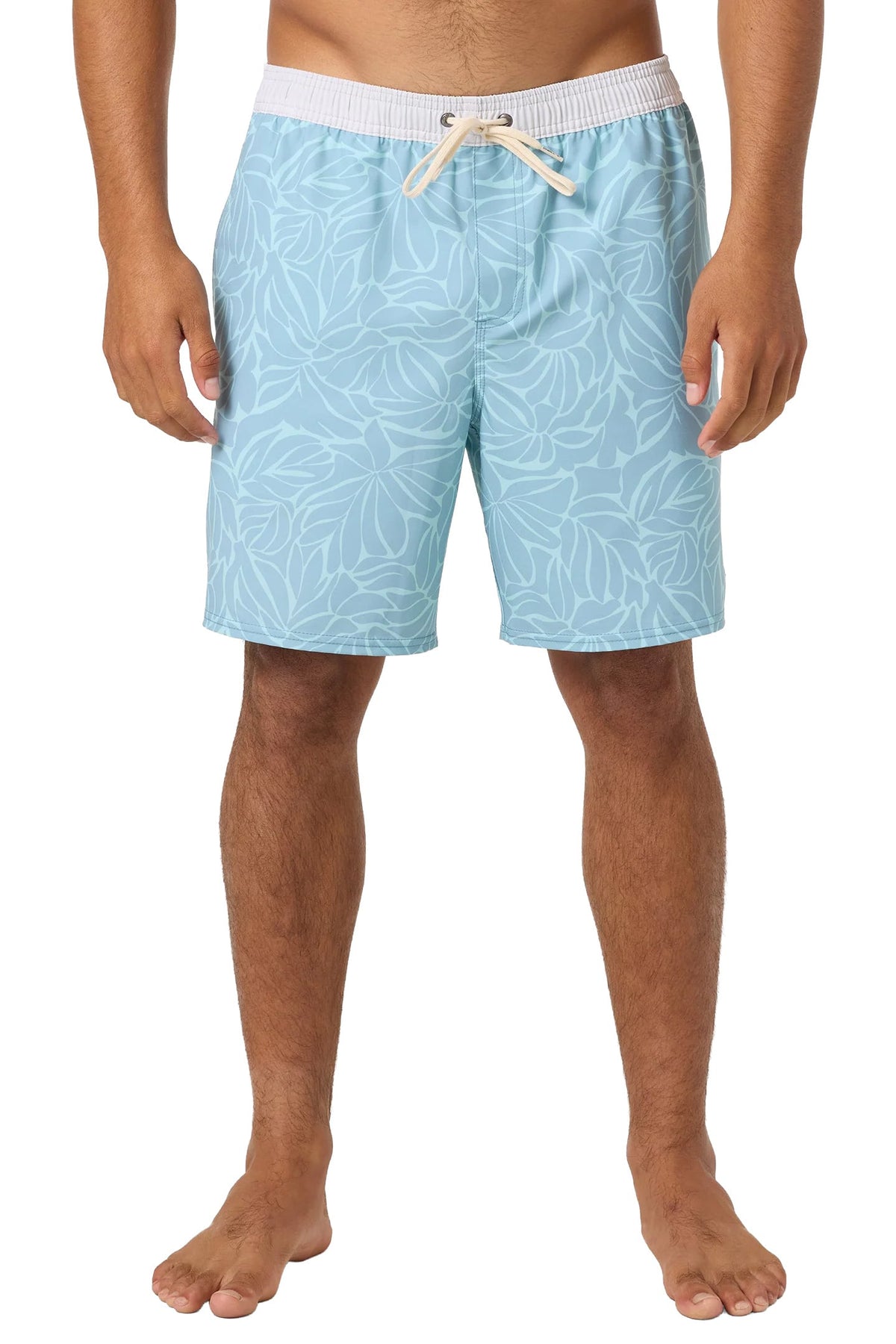 O'Neill Hermosa Elastic Waist Lined 17" Men's Volley Shorts - Stone Blue – alternate view 1