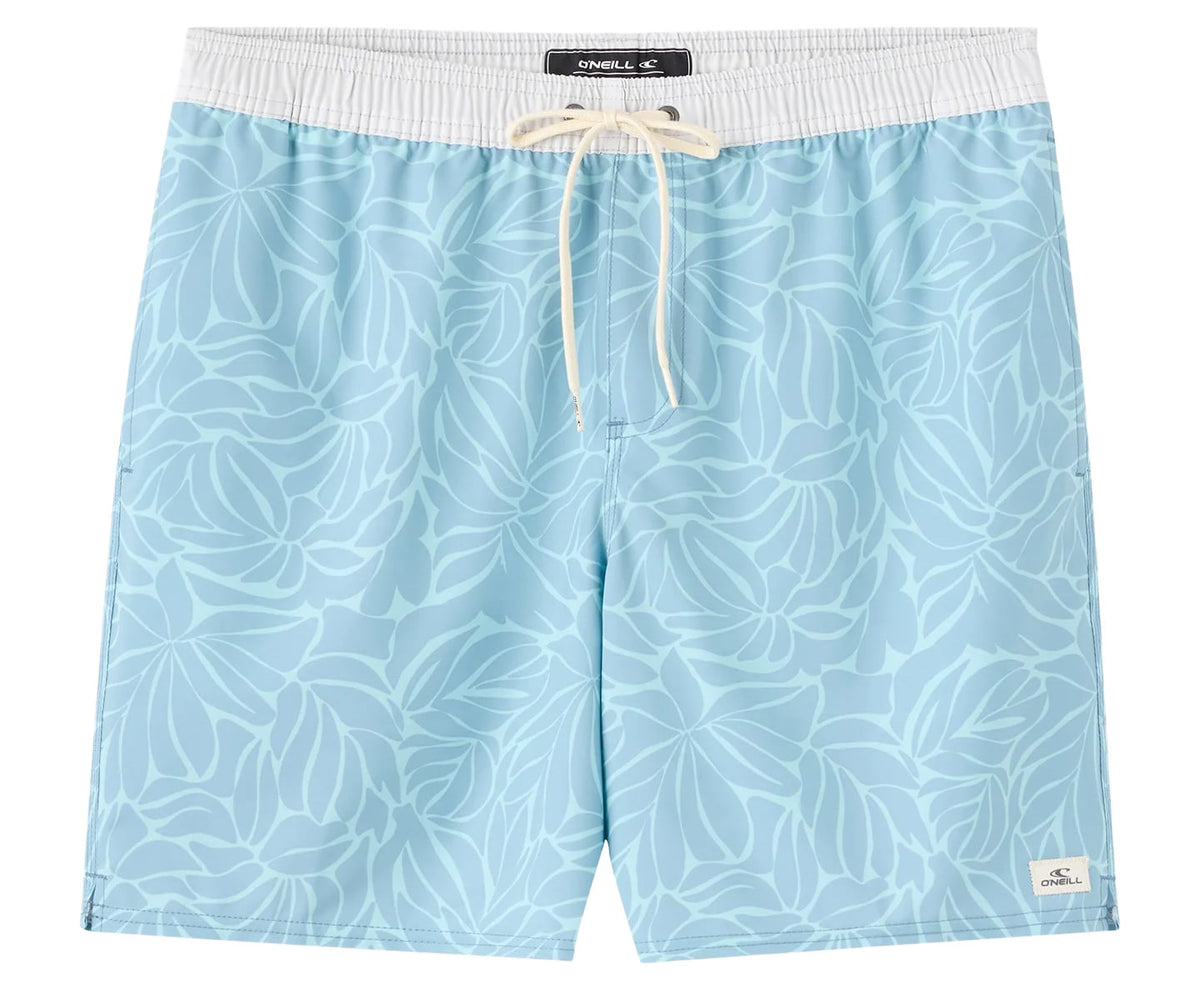 O'Neill Hermosa Elastic Waist Lined 17" Men's Volley Shorts - Stone Blue
