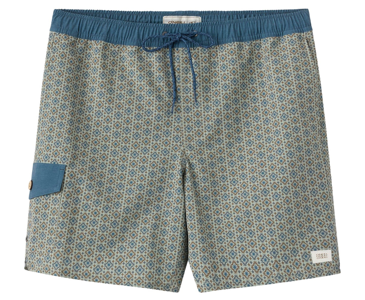 O'Neill Hermosa Retro Elastic Waist 17" Men's Volley Shorts - Seagrass – alternate view 1