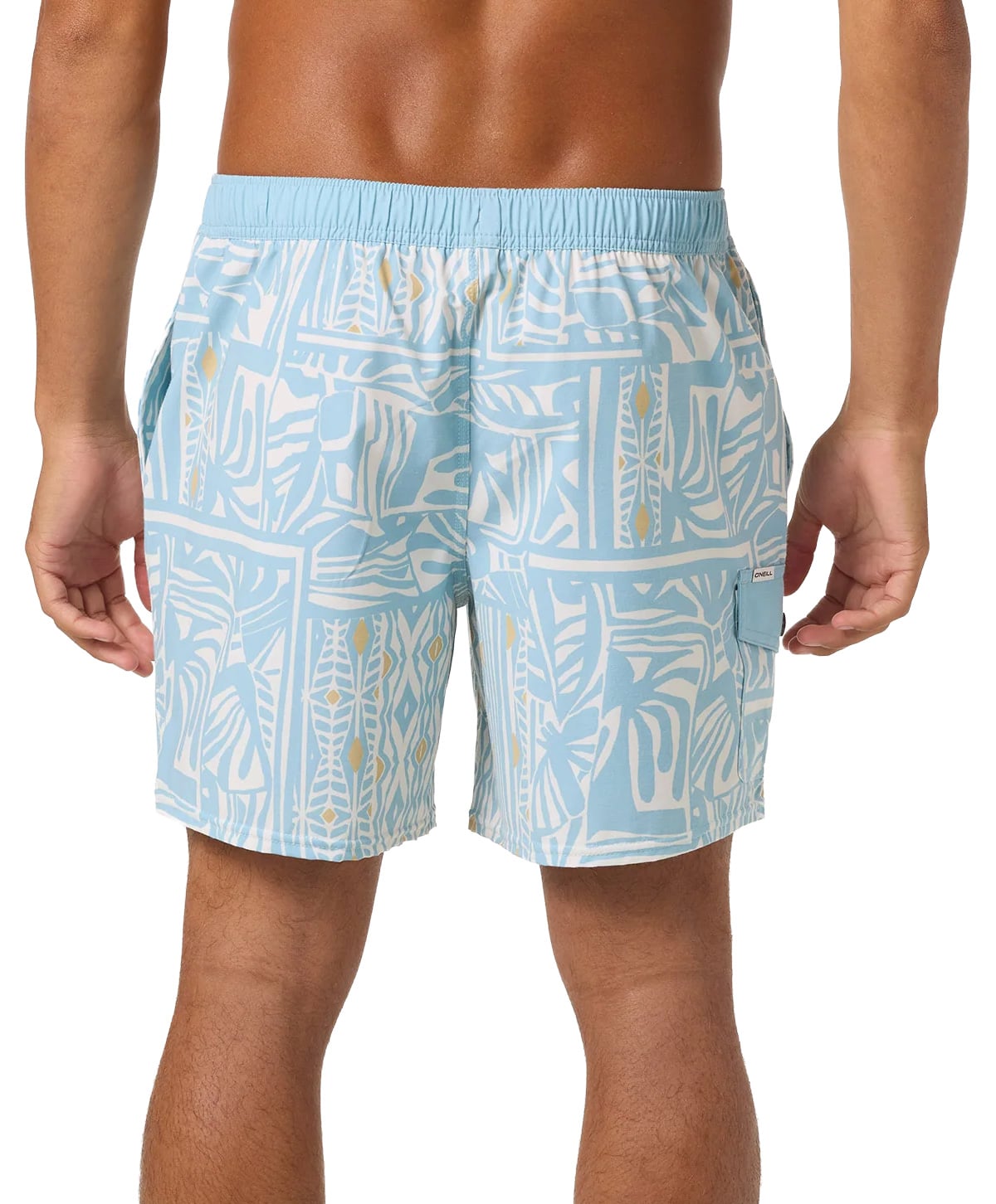 O'Neill Hermosa Retro Elastic Waist 17" Men's Volley Shorts - Cream – back view