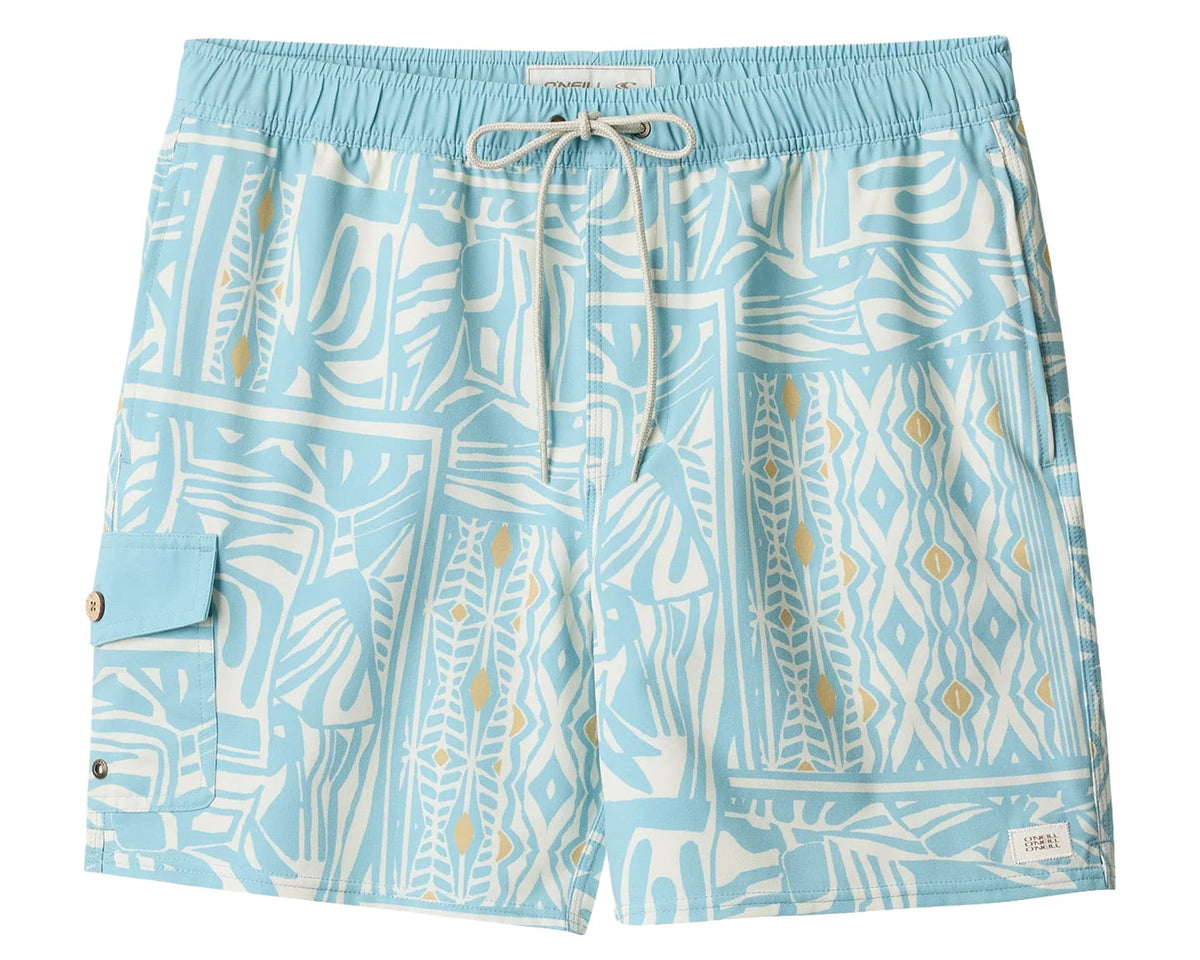 O'Neill Hermosa Retro Elastic Waist 17" Men's Volley Shorts - Cream – alternate view 1