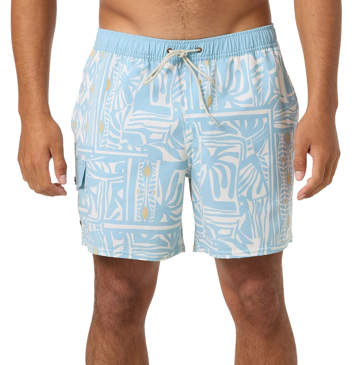 O'Neill Hermosa Retro Elastic Waist 17" Men's Volley Shorts - Cream