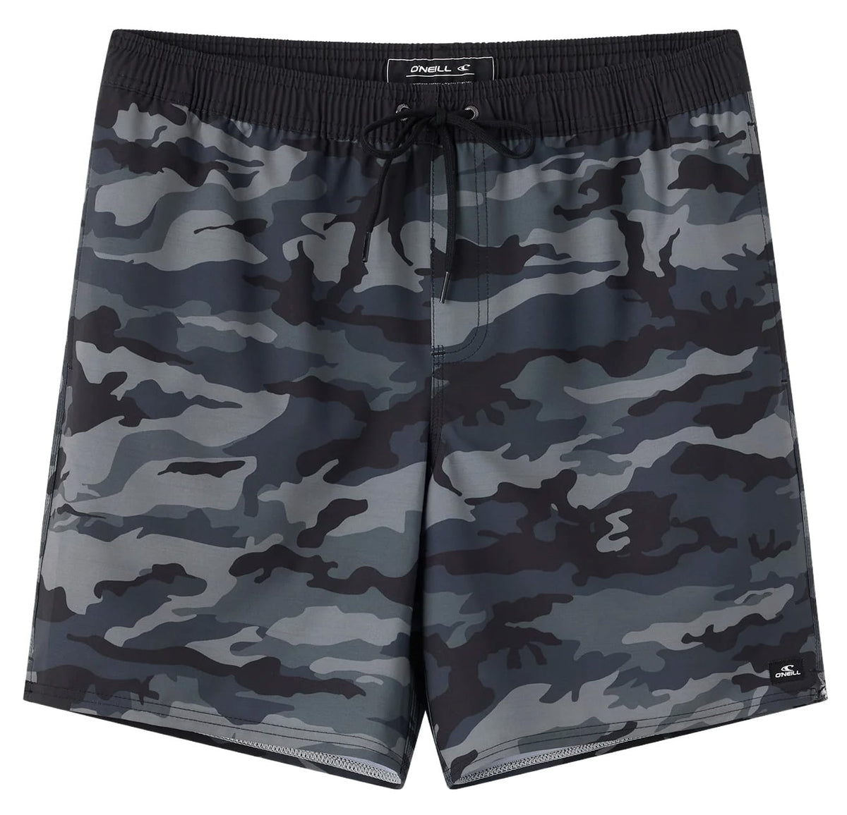 O'Neill Hermosa Elastic Waist Lined 17" Men's Volley Shorts - Black Camo – alternate view 1