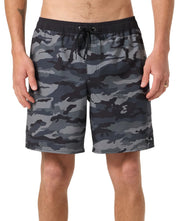 O'Neill Hermosa Elastic Waist Lined 17" Men's Volley Shorts - Black Camo