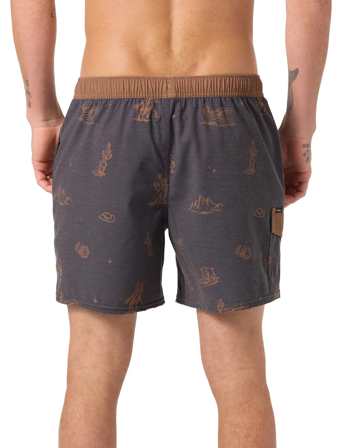 O'Neill Hermosa Retro Elastic Waist 17" Men's Volley Shorts - Phantom – back view