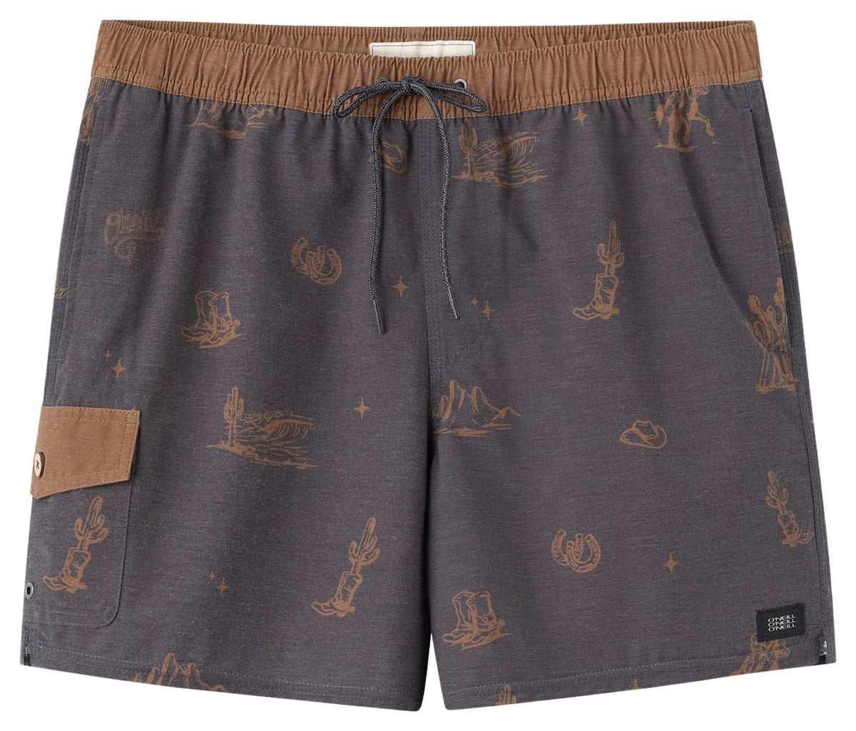 O'Neill Hermosa Retro Elastic Waist 17" Men's Volley Shorts - Phantom – alternate view 1