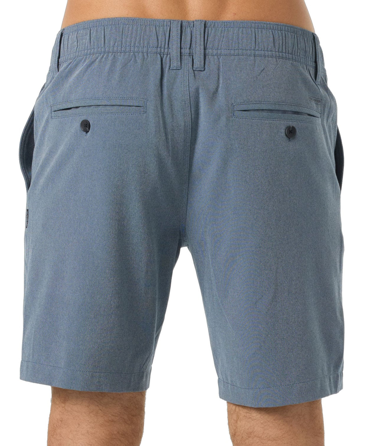 O'Neill Reserve Light Check Men's Elastic Waist 18" Hybrid Shorts - Navy – back view
