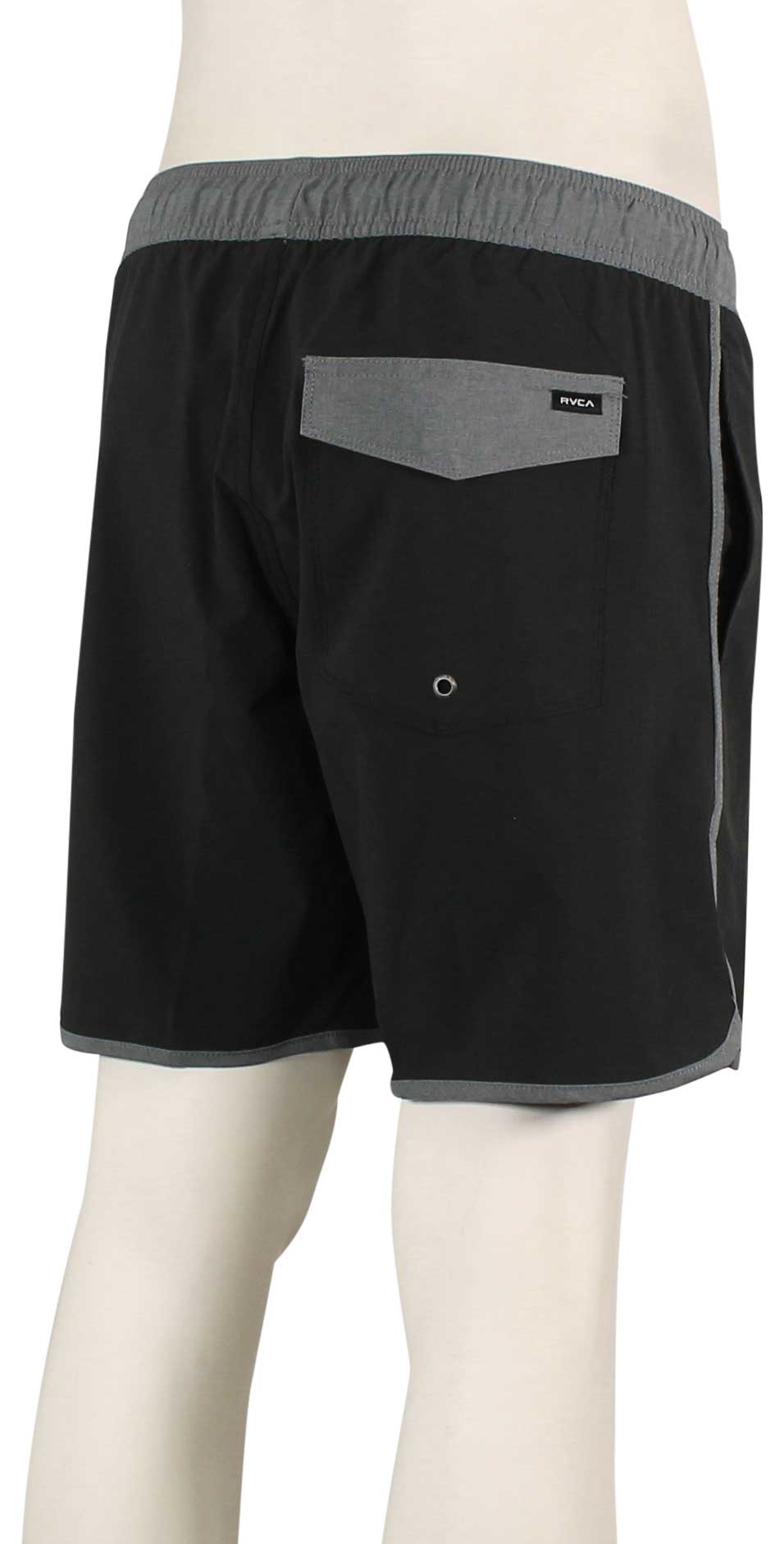 RVCA Eastern Plus Elastic Volley Shorts - Black – back view