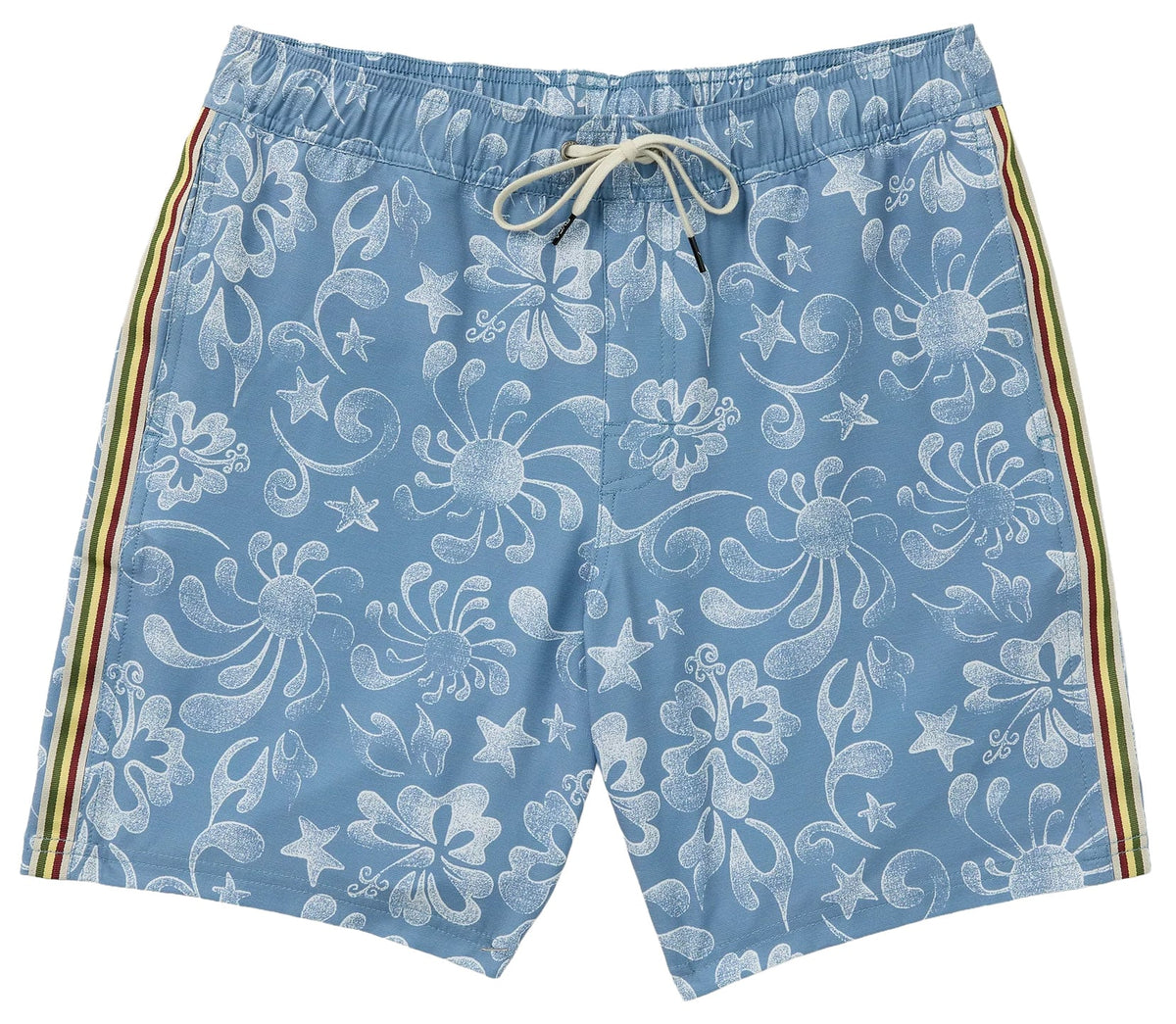 RVCA Local Aloha Elastic 19" Volley Shorts - Light Blue
