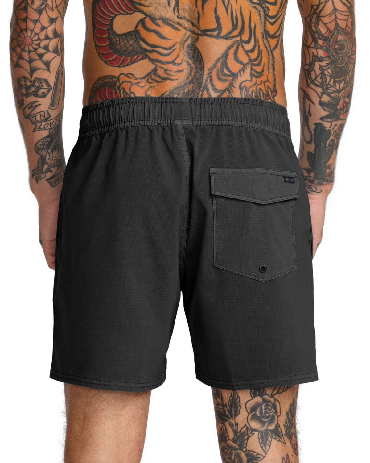 RVCA Pigment Elastic 16" Men's Volley Shorts - RVCA Black – back view