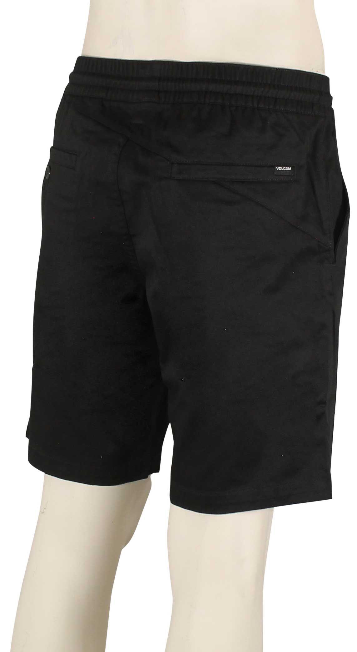 Volcom Frickin Elastic Waist Shorts - Black – back view