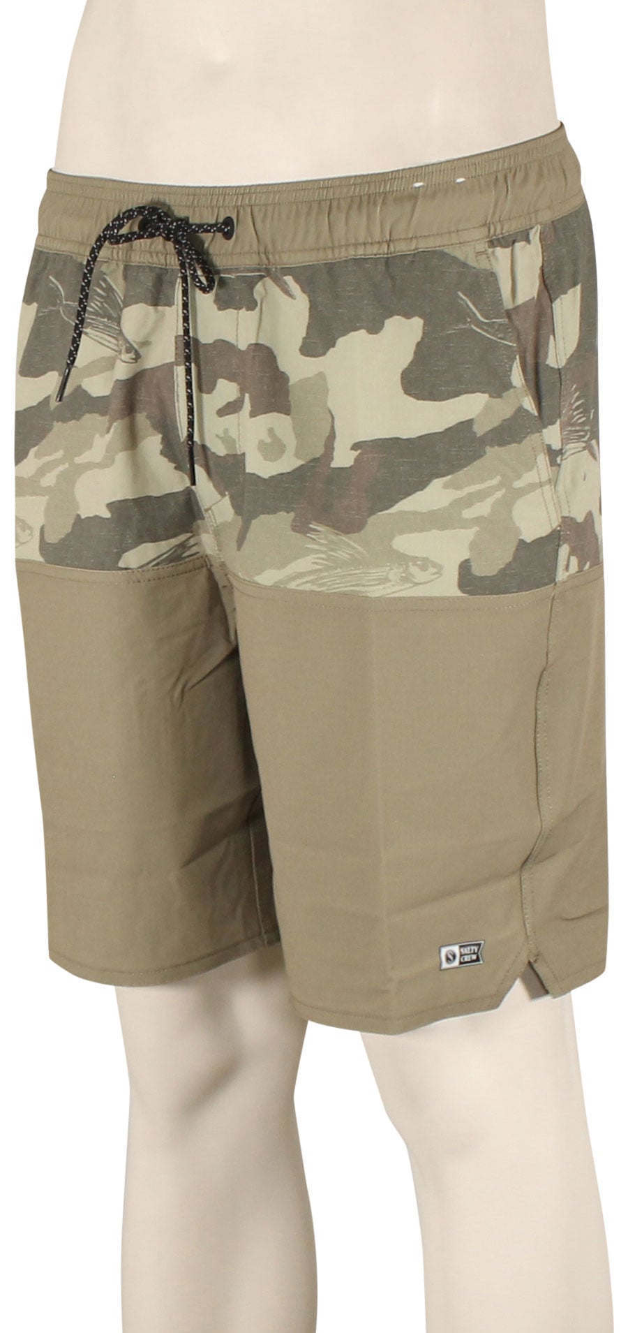 Salty Crew Doubletime Elastic Utility Volley Shorts - Camo Tan