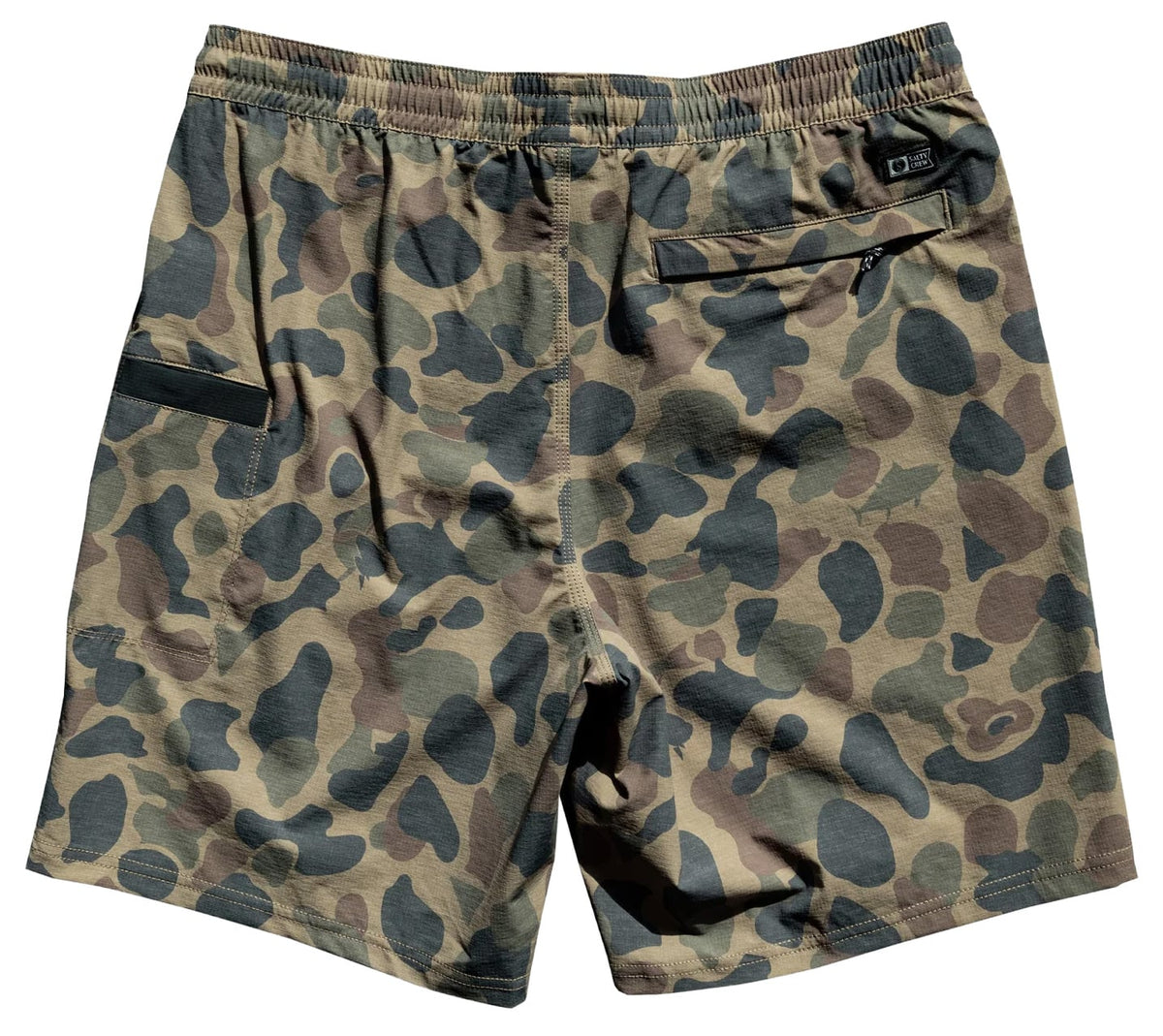 Salty Crew Crew 18" Elastic Waist Men's Boatshorts - Sand Camo – back view