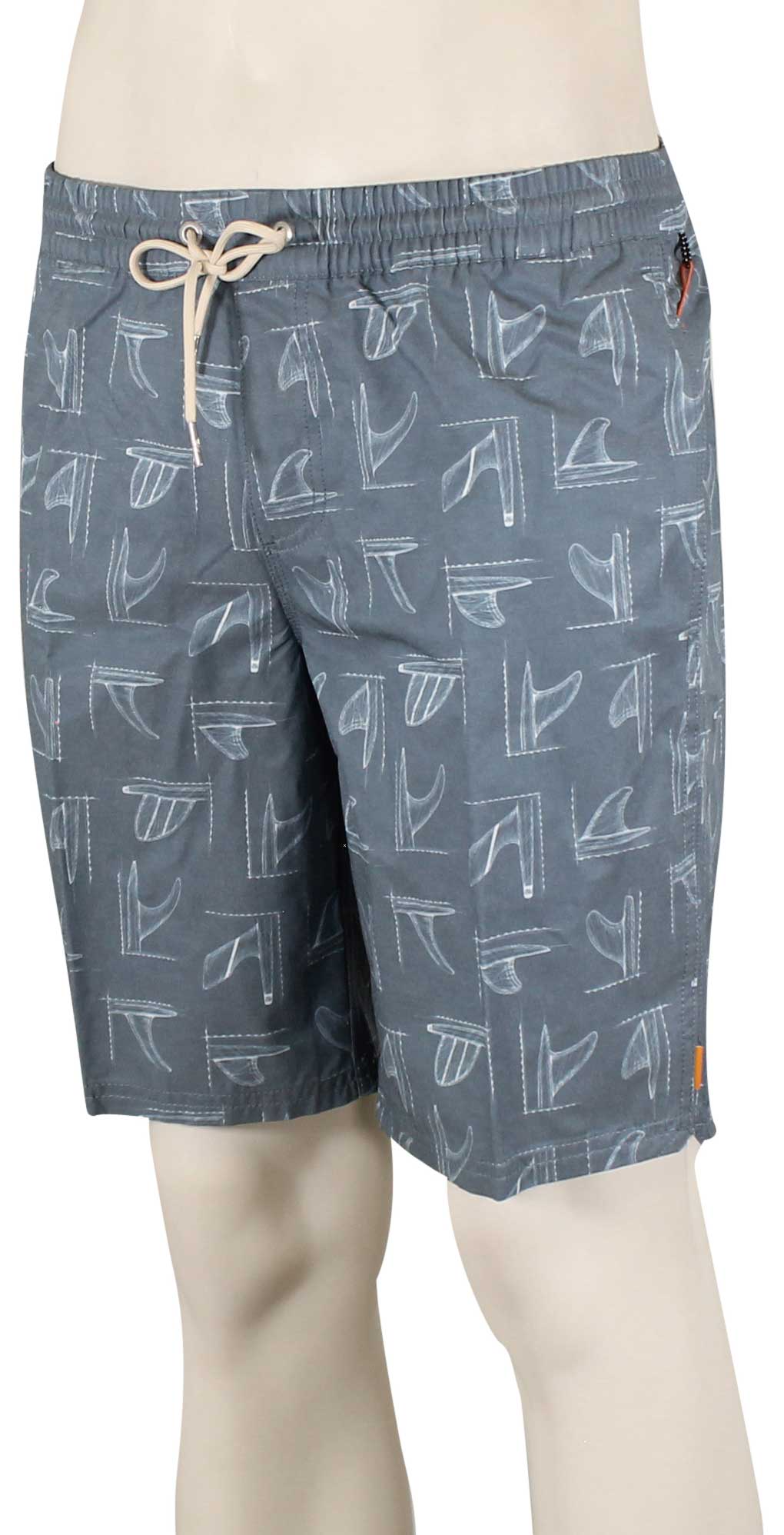 Quiksilver Waterman Fin Party Volley Shorts - Ensign Blue Fin Party