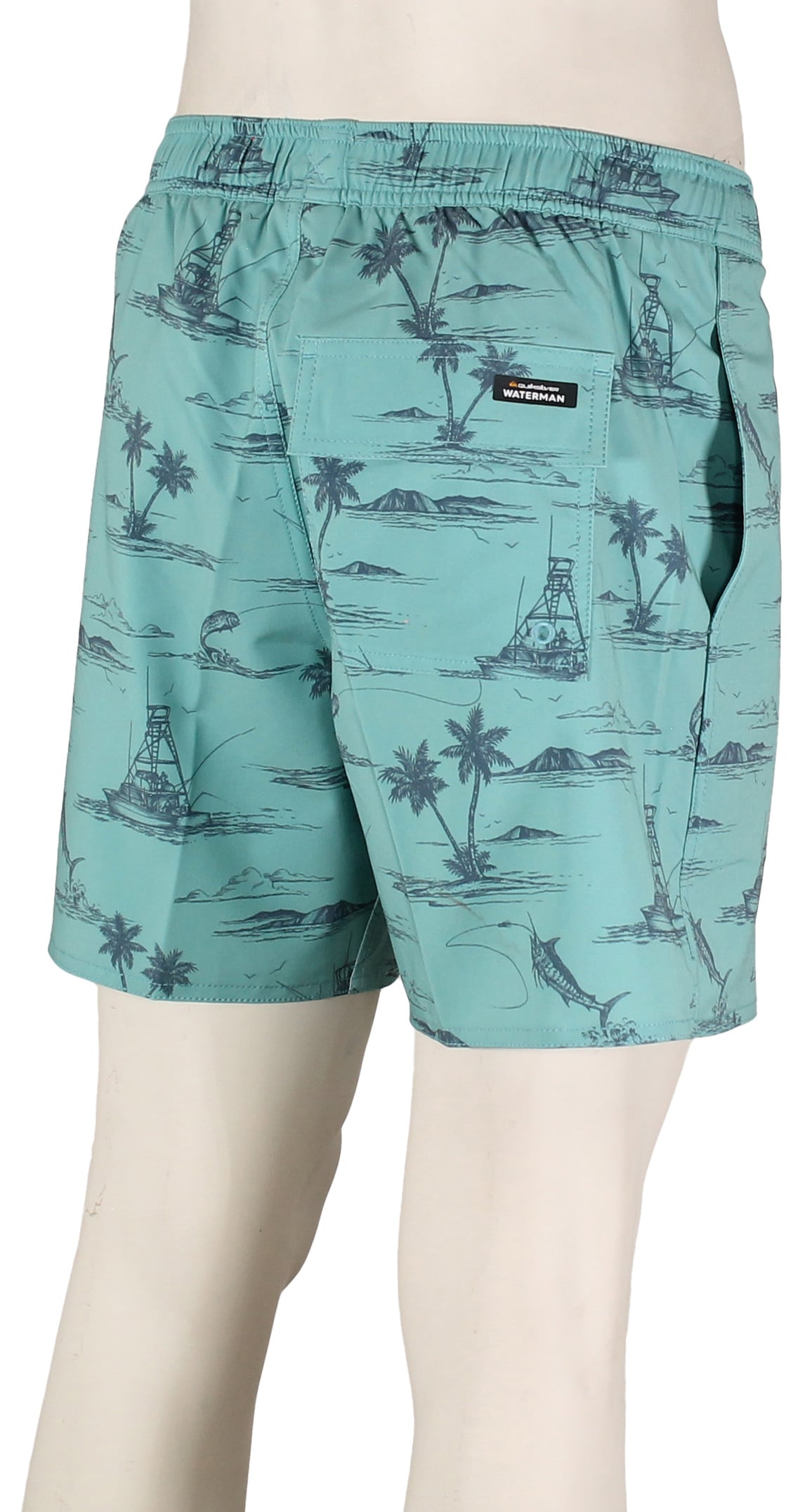 Quiksilver Waterman Paradise Found Volley Shorts - Aqua – back view