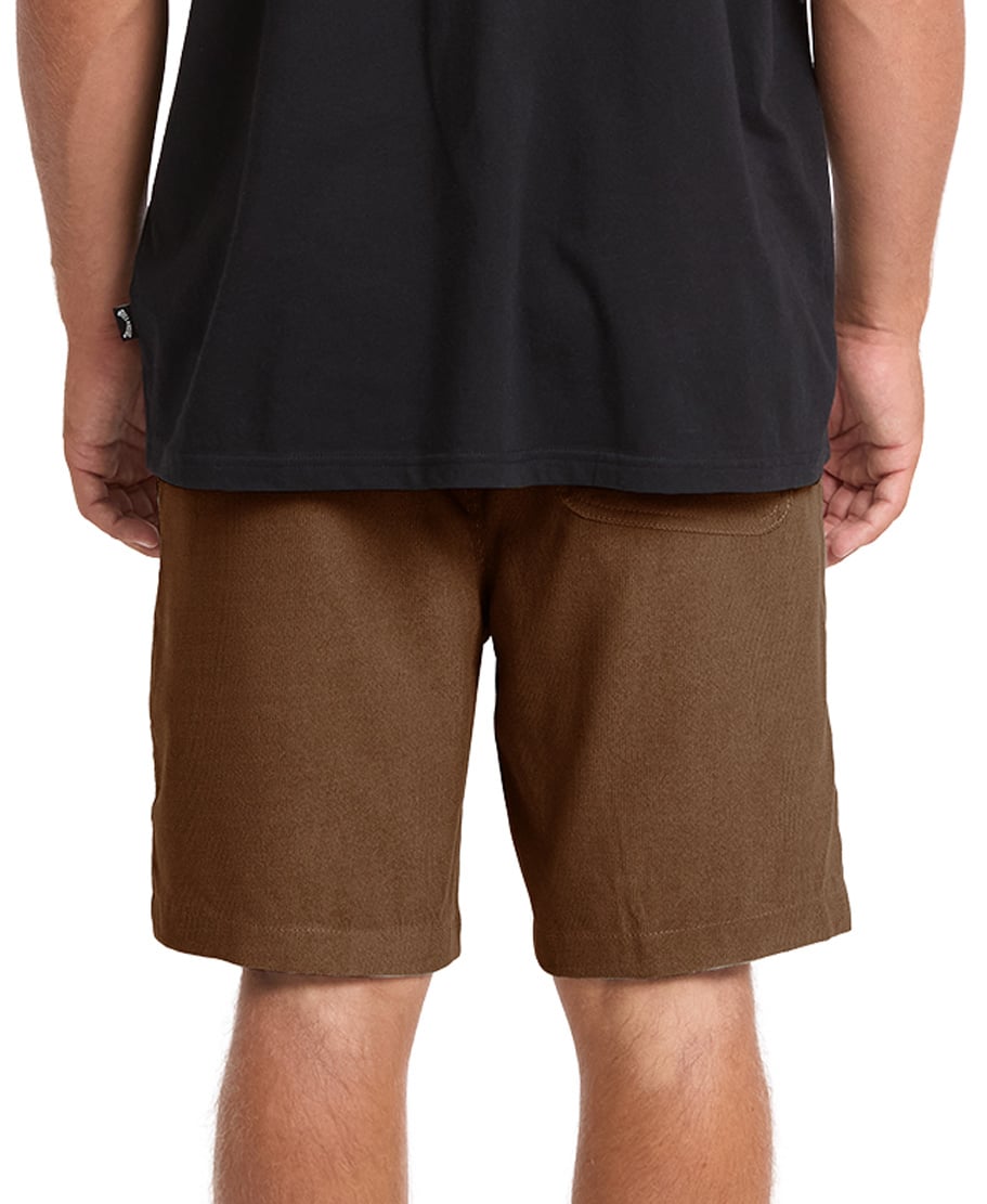 Billabong De La Cruz Cord Hybrid 18" Men's Volley Shorts - Sepia – back view