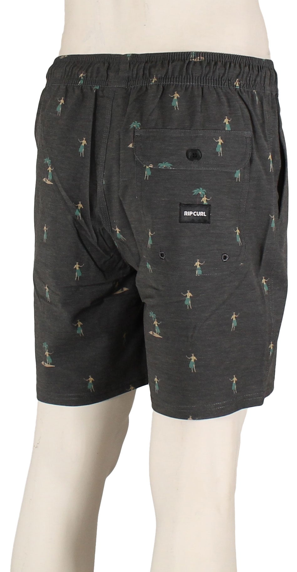 Rip Curl Hula Breach Volley Shorts - Black – back view