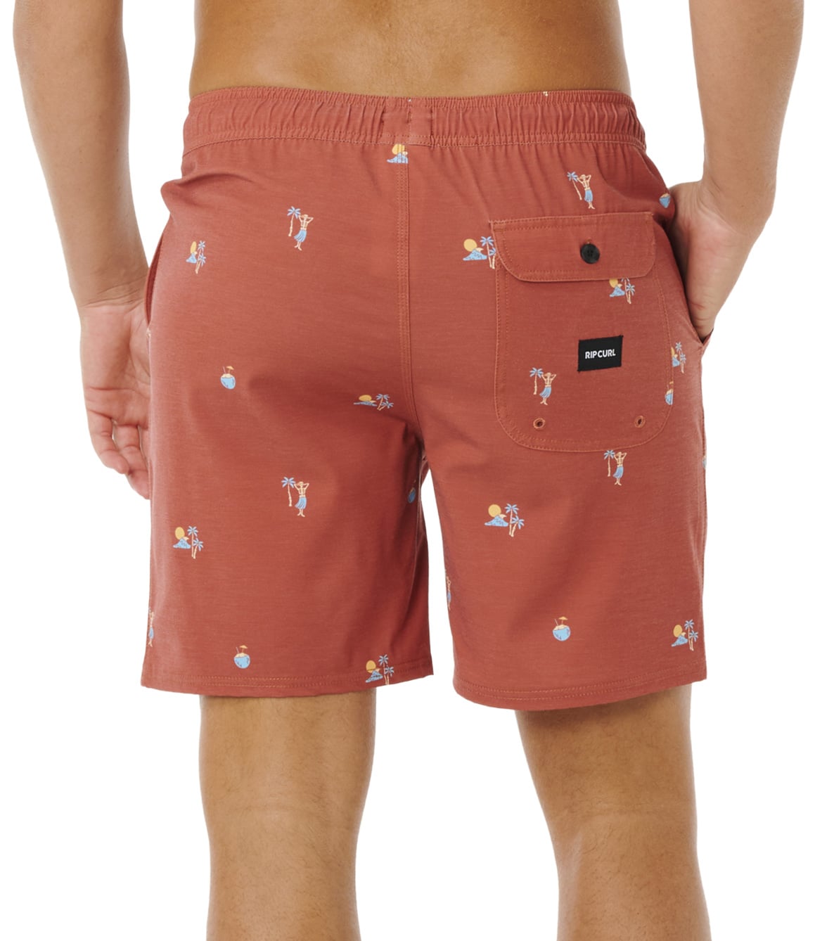 Rip Curl Skelly Breach Men's 18" Volley Shorts - Baked Clay – back view