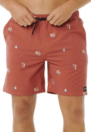 Rip Curl Skelly Breach Men's 18" Volley Shorts - Baked Clay