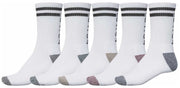 Globe Carter 5-Pack Crew Socks - White
