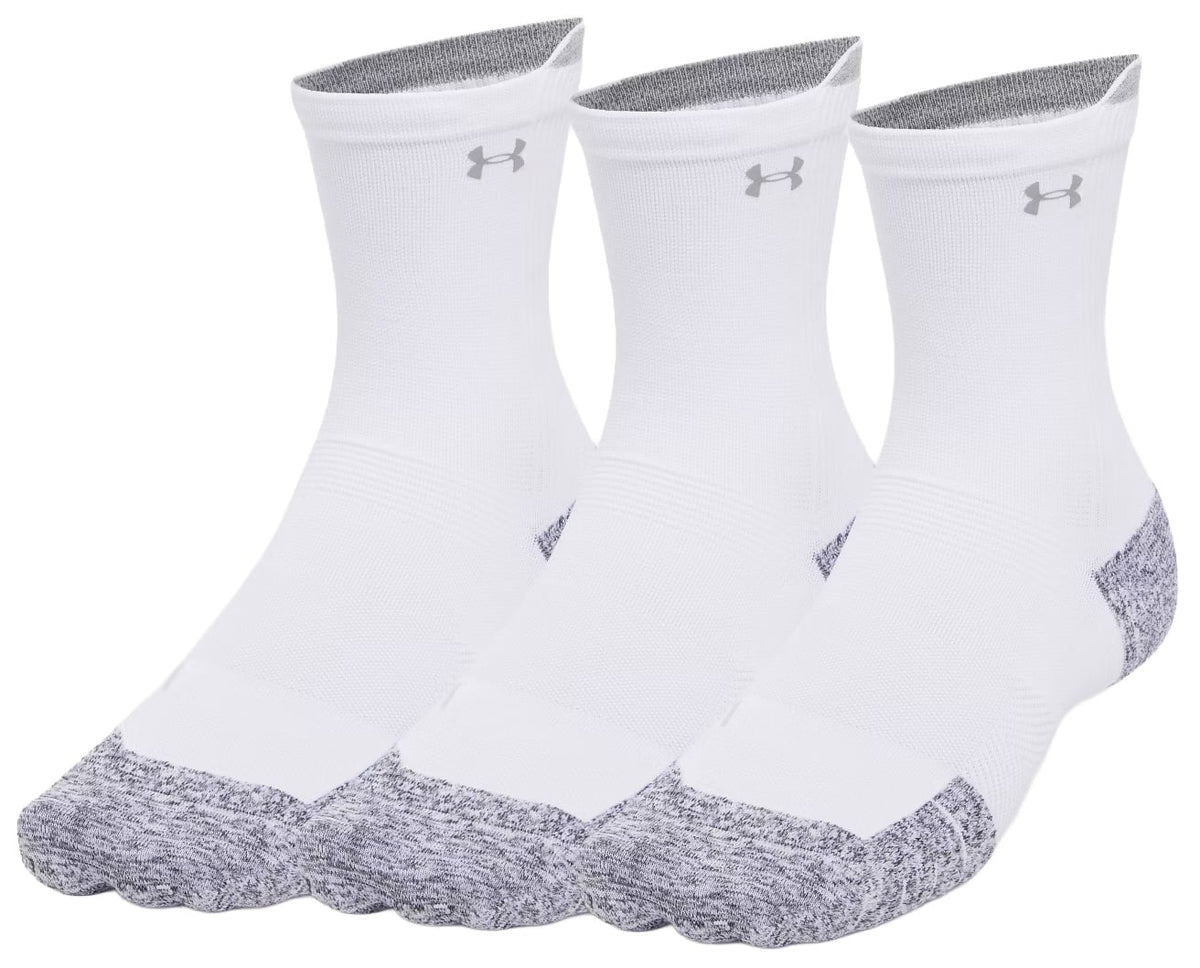 Under Armour ArmourDry Run Cushion 3-Pack Socks - White / Reflective
