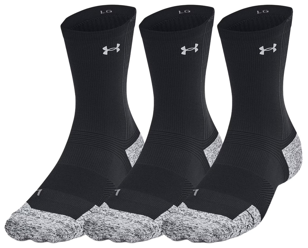 Under Armour ArmourDry Run Cushion 3-Pack Socks - Black / Reflective