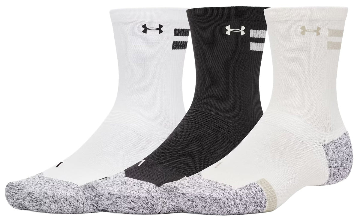 Under Armour ArmourDry Pro Ultra Crew 3-Pack Socks - Black / White / Taupe