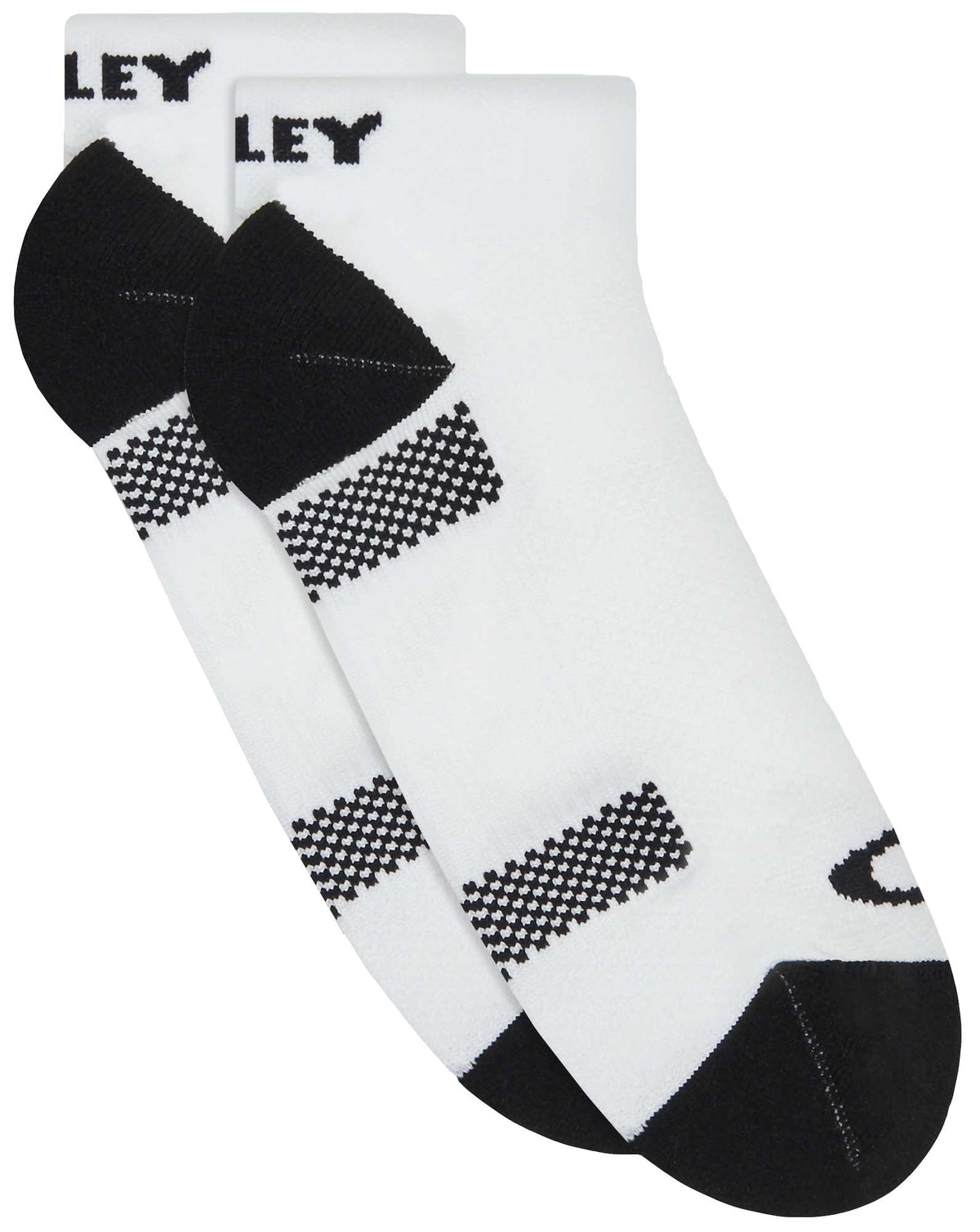 Oakley Ribbed Ellipse Short Socks - White, front view
