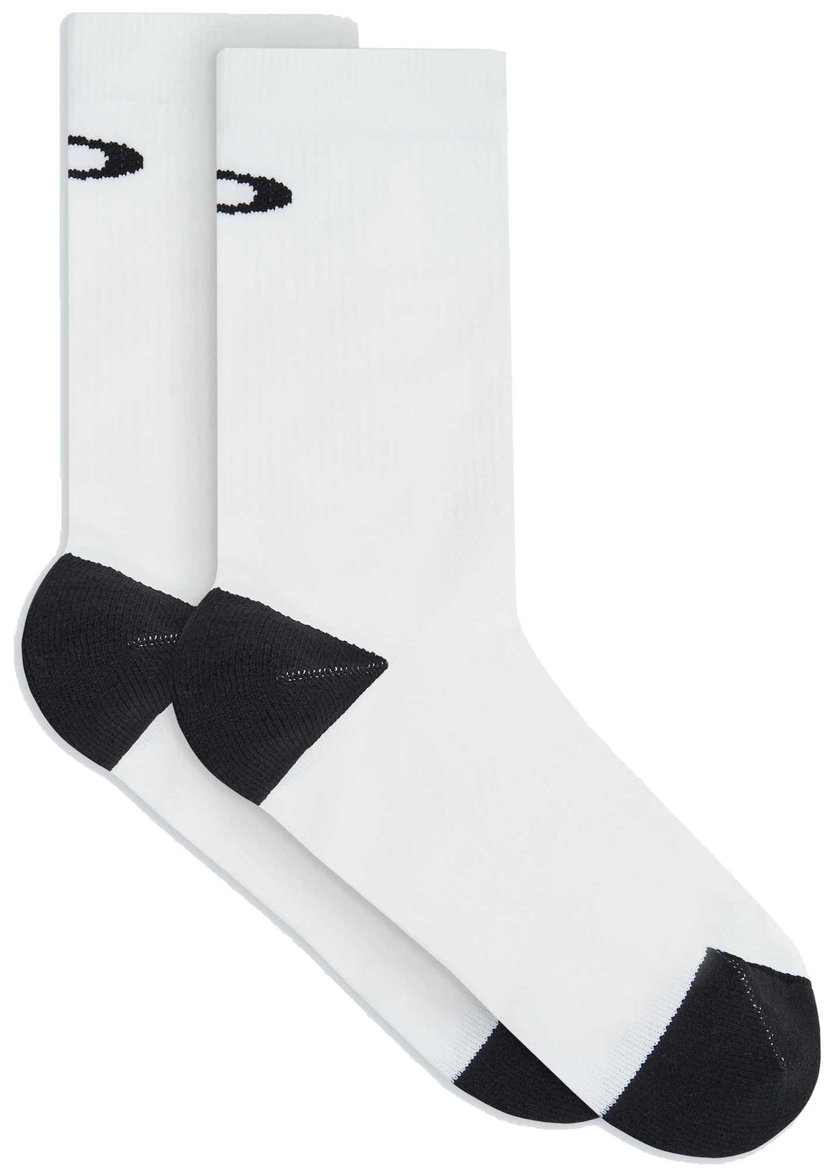Oakley Ribbed Ellipse Long Socks - White, front view