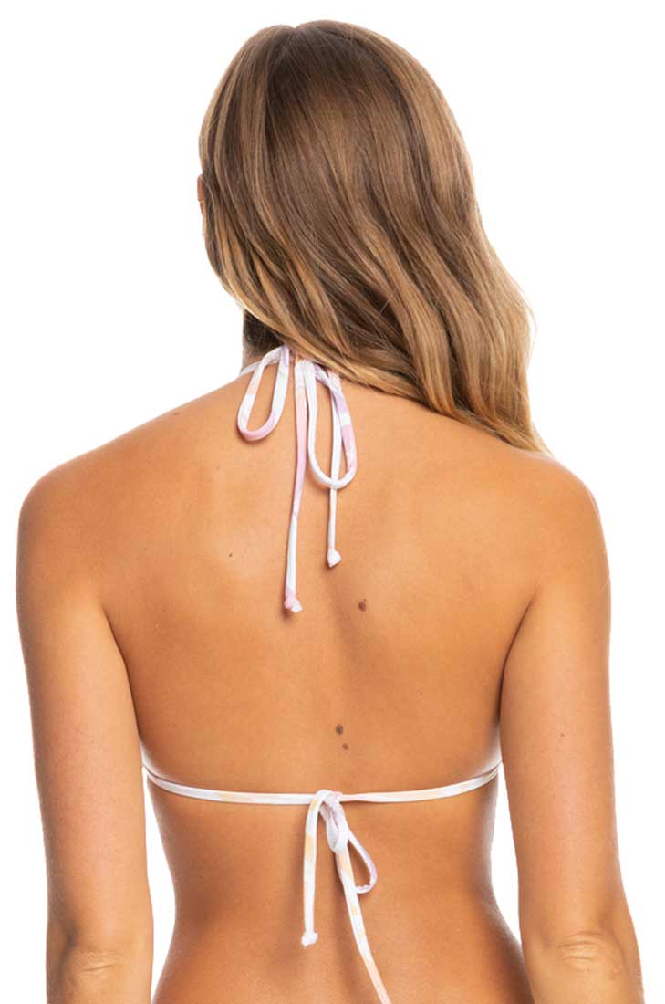 Roxy Lahaina Lights Reversible Tiki Triangle Bikini Top - Peach Bud Lahaina – back view