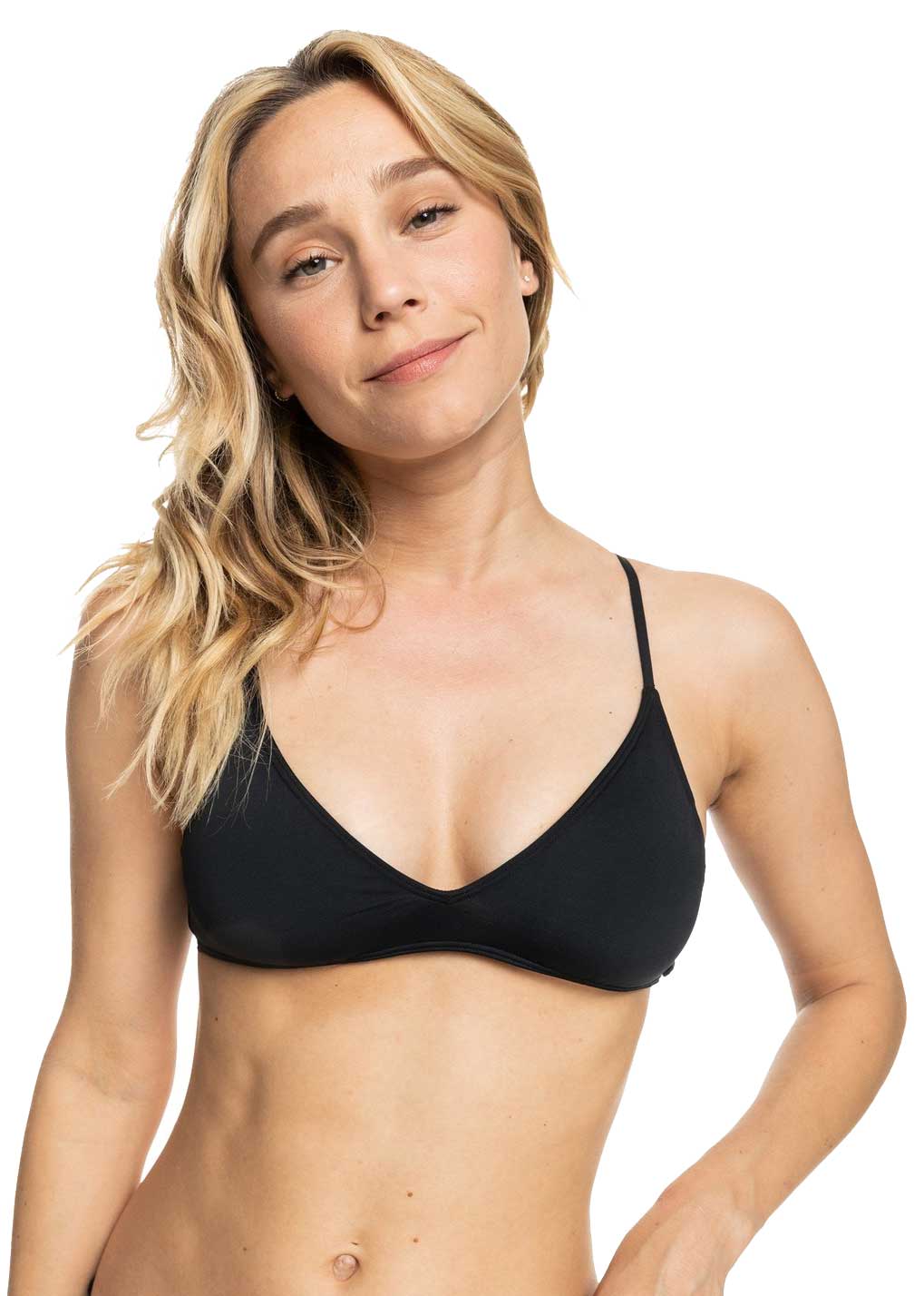 Roxy Solid Beach Classics Triangle Bikini Top - Anthracite
