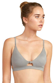 RVCA Solid Knot Bralette Bikini Top - Truffle