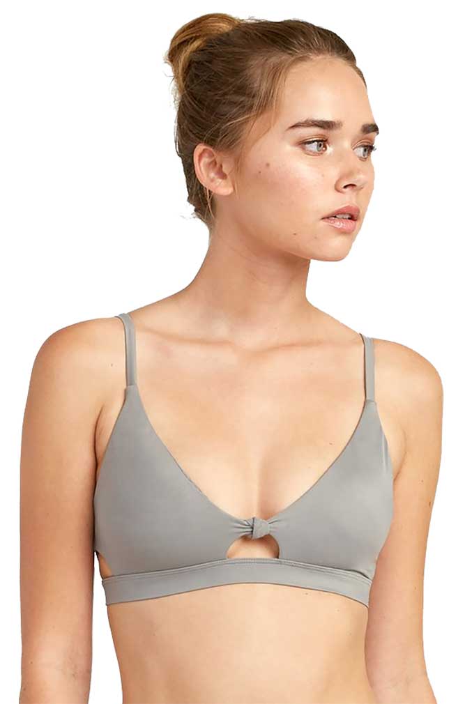 RVCA Solid Knot Bralette Bikini Top - Truffle
