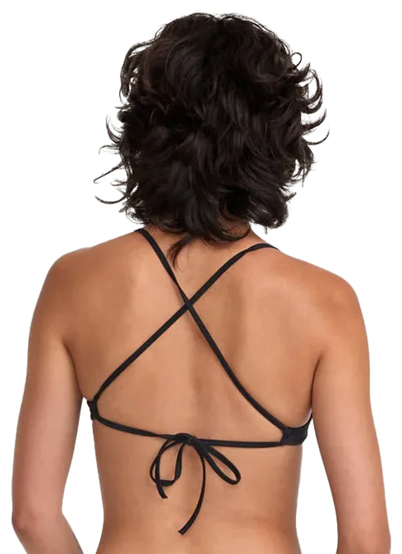 RVCA Solid Triangle Crossback Bikini Top - RVCA Black – back view