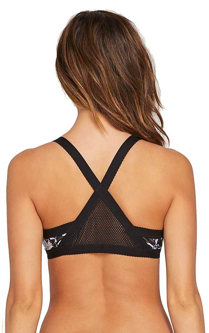 Volcom Noir U Sure V-Neck Bikini Top - Black – back view